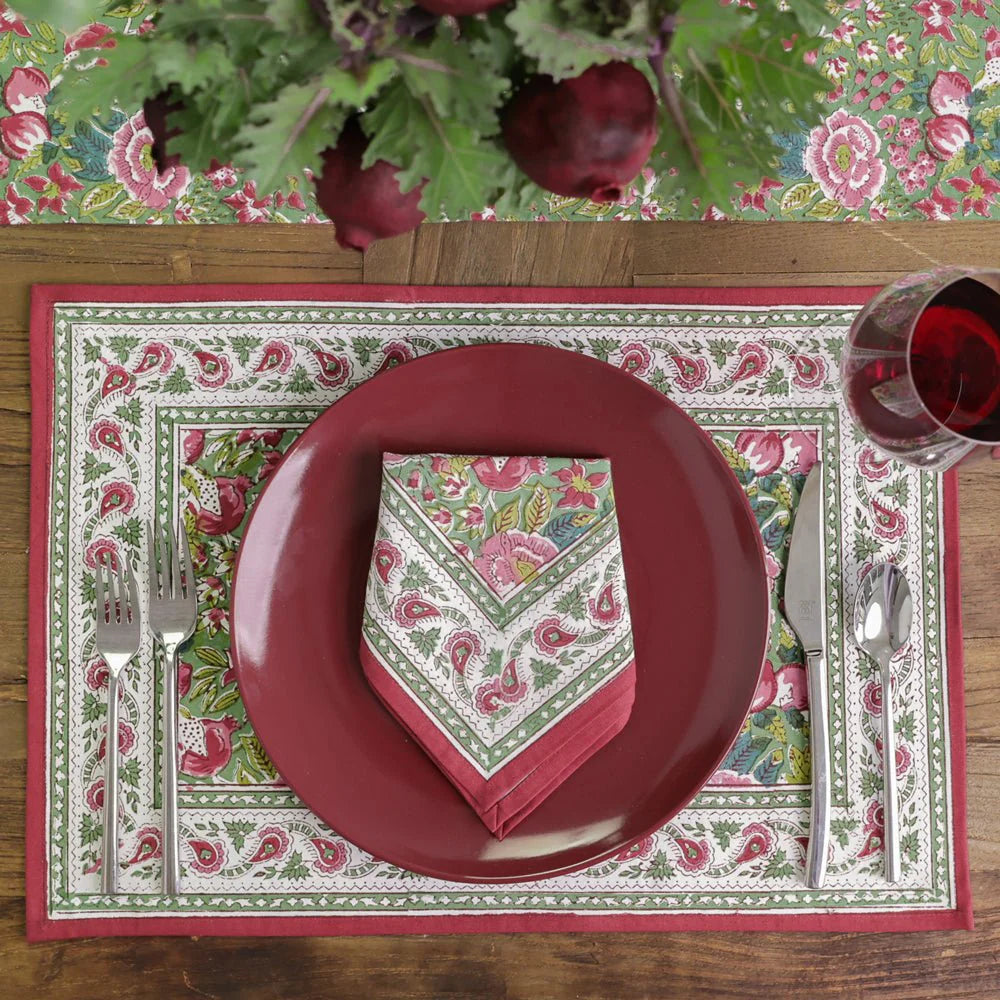 Pomegranate Garden Wine & Rose Placemat