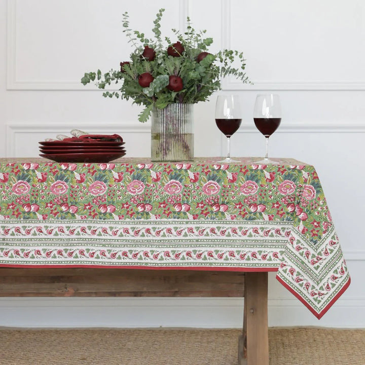 Pomegranate Garden Wine & Rose Tablecloth