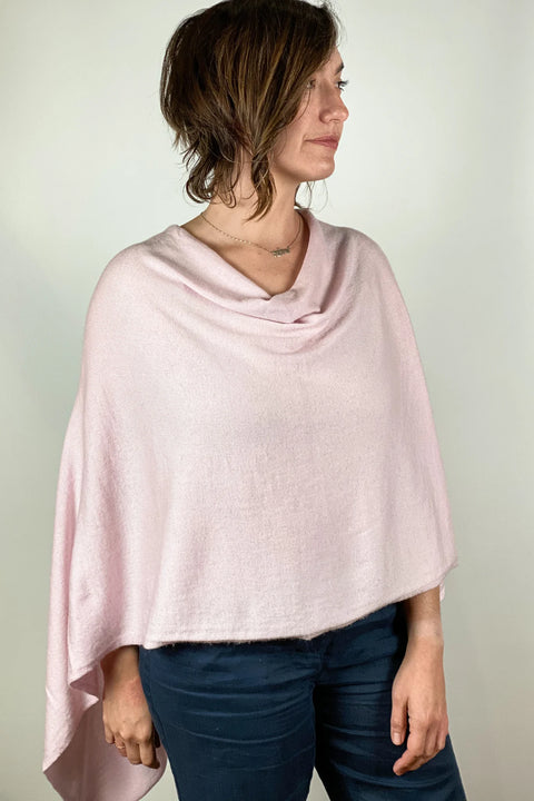 Cashmere Poncho - Champagne Pink