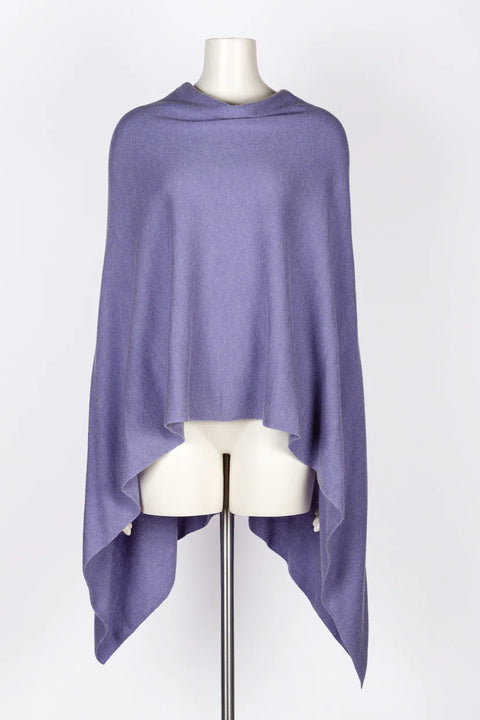 Cashmere Poncho - Periwinkle