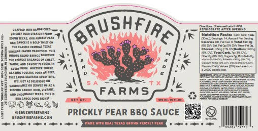 Brushfire Farms Prickly Pear BBQ Sauce