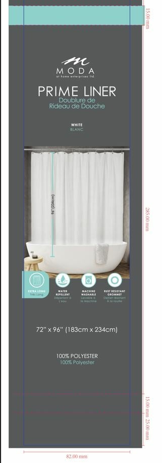 Prime Extra Long Shower Liner