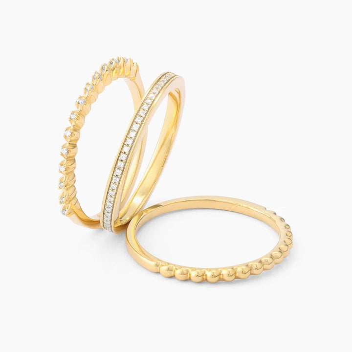 Ella Stein Diamonds and Bubbles of Gold Stackable Ring