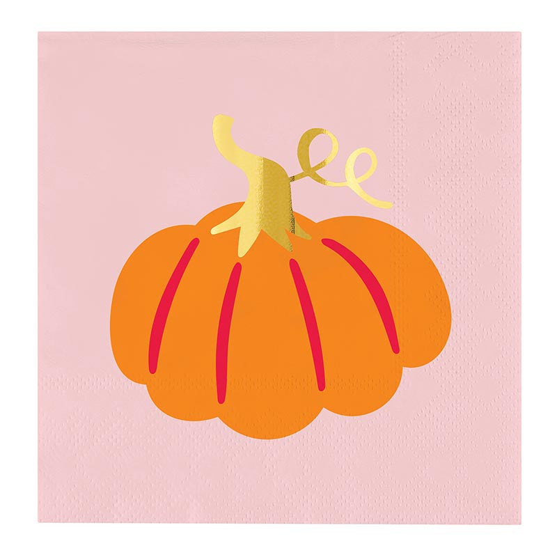 Pumpkin Foil Paper Cocktail Napkins