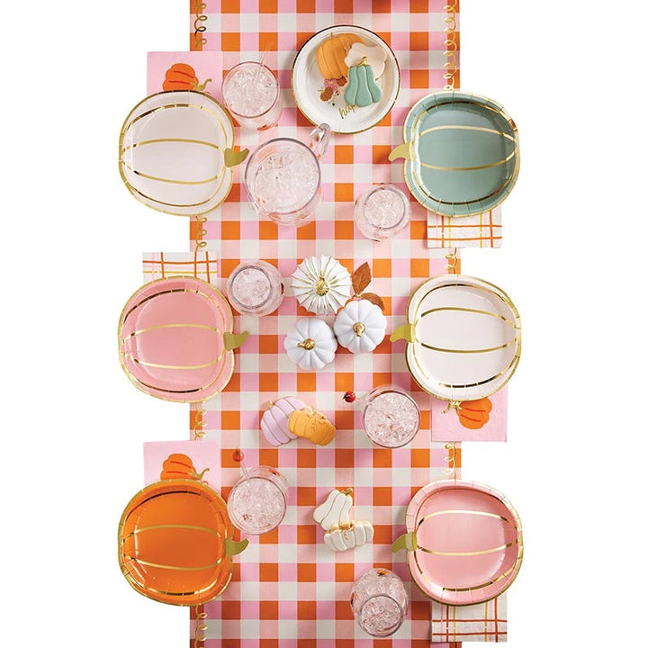 Multicolor Pumpkins Foil Shaped Paper Plates