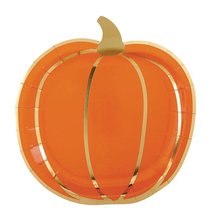 Multicolor Pumpkins Foil Shaped Paper Plates