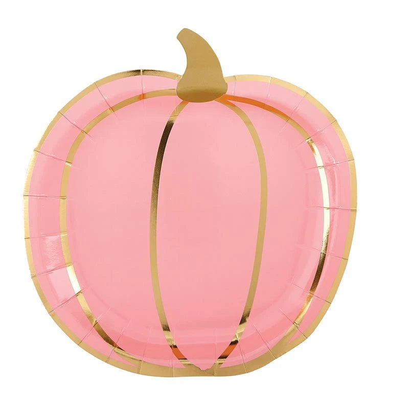 Multicolor Pumpkins Foil Shaped Paper Plates
