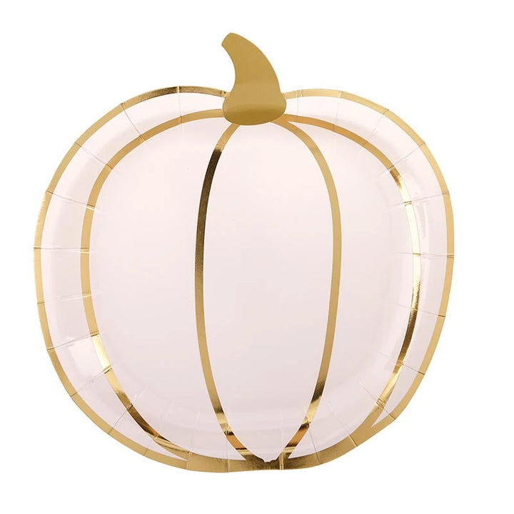 Multicolor Pumpkins Foil Shaped Paper Plates