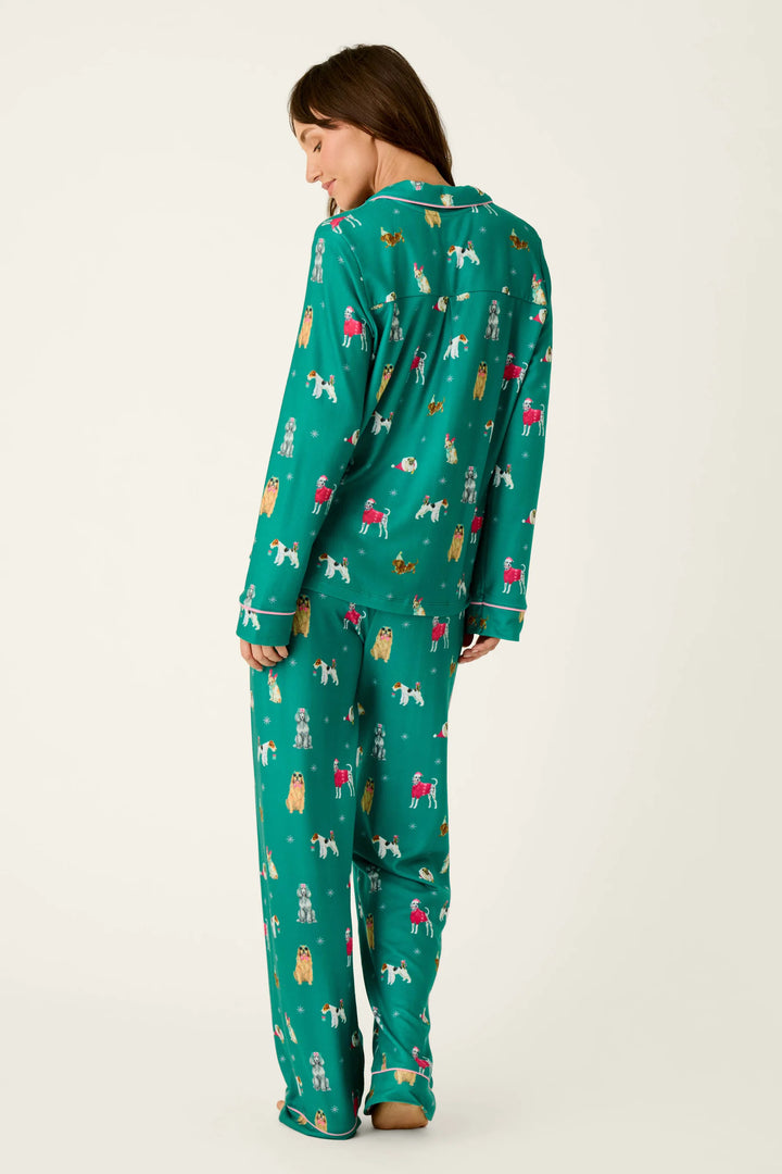 P.J. Salvage Happy Pawlidays Merry Mutts Dog Print Long Sleeve PJ Set