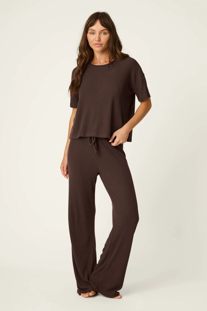 P.J. Salvage Textured Essentials Chocolate Brown Lounge Set