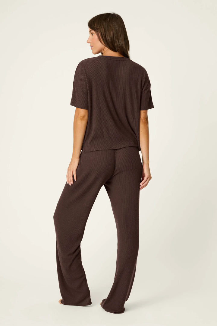 P.J. Salvage Textured Essentials Chocolate Brown Lounge Set