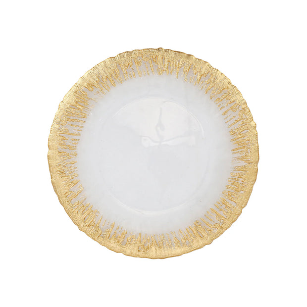 Vietri - Rufolo Glass Gold Brushstoke Dinner Plate