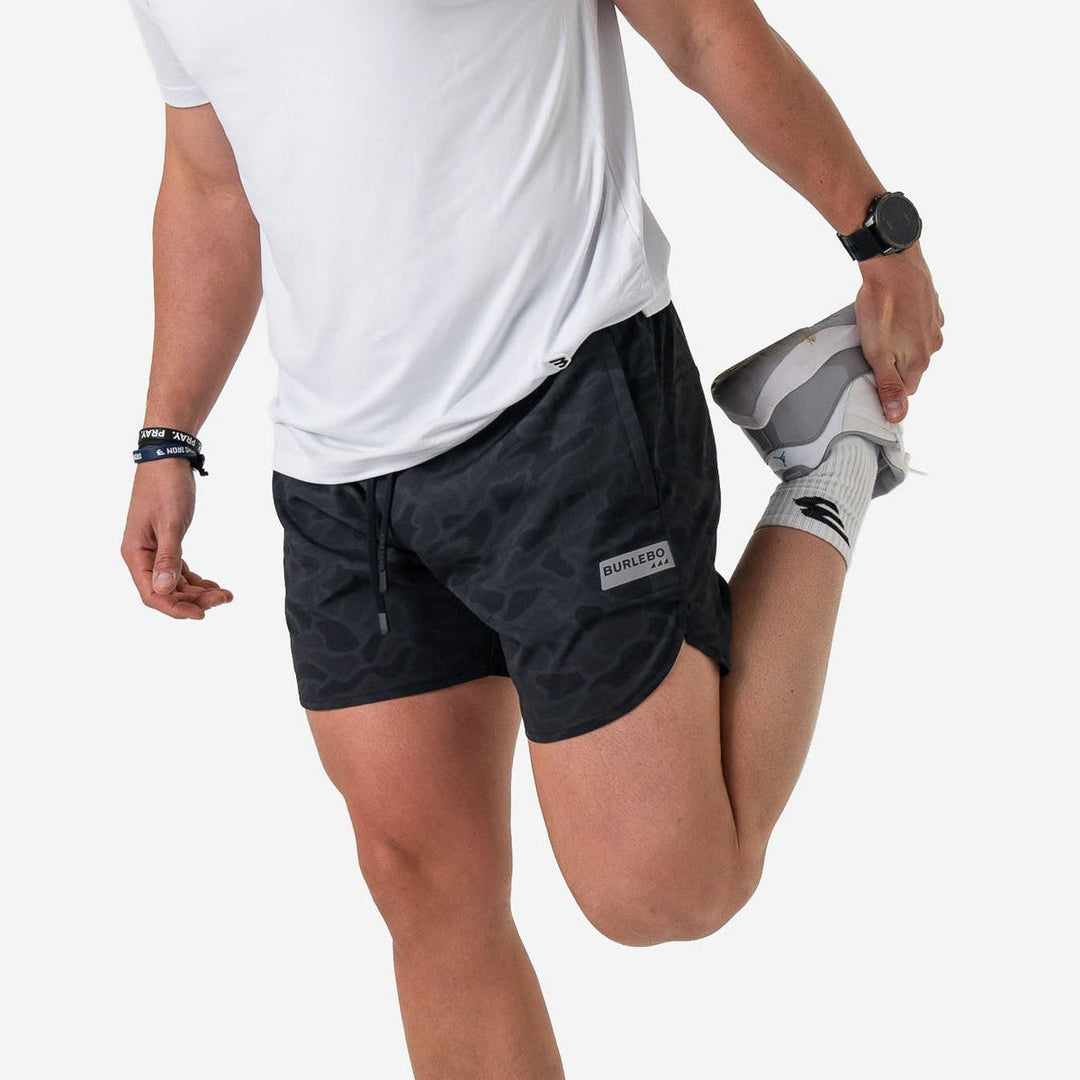 Burlebo Men's Black Camo Training Shorts