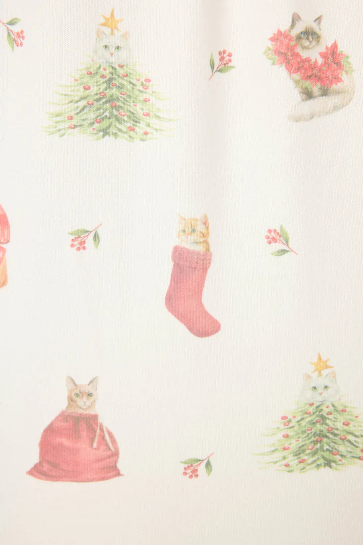 P.J. Salvage Feline Festive Cat Print PJ Set