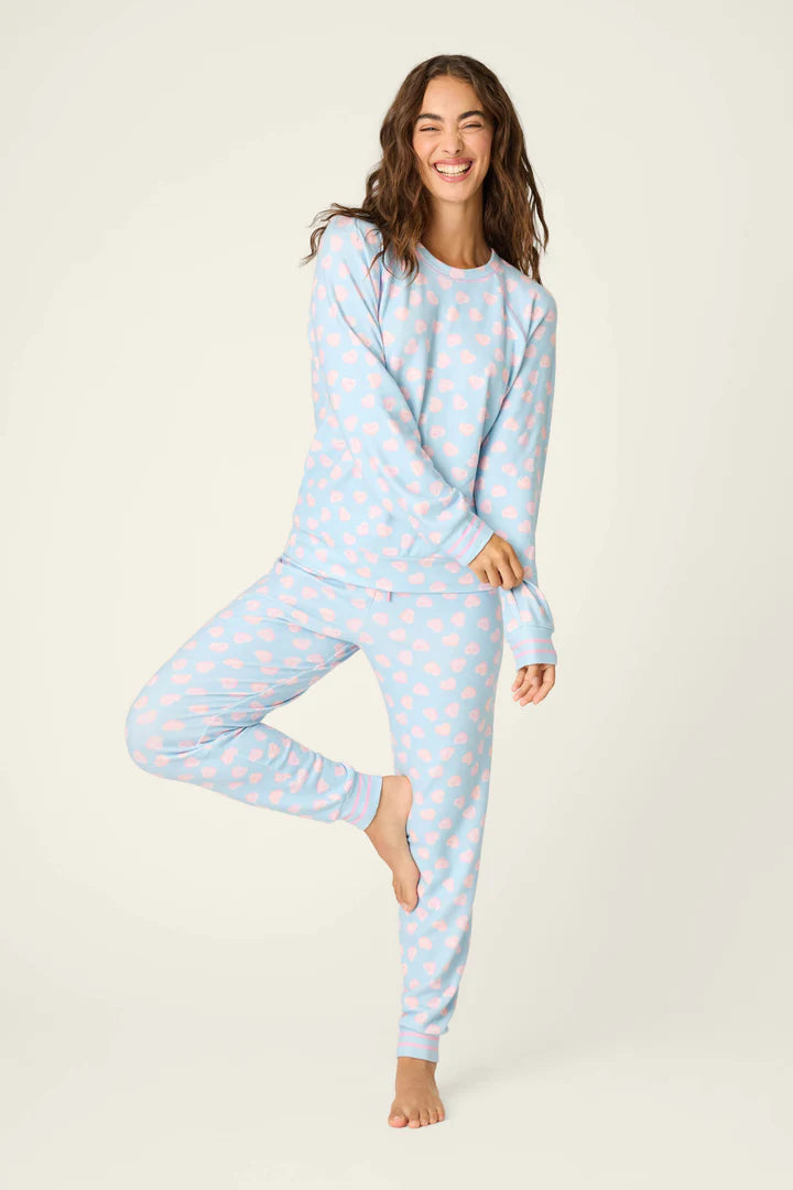 P.J. Salvage Sweetheart Love Hearts Print Peachy PJ Set