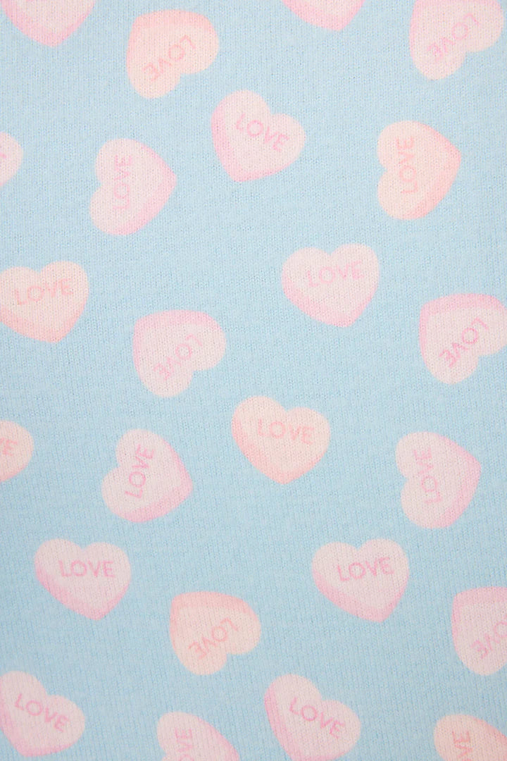 P.J. Salvage Sweetheart Love Hearts Print Peachy PJ Set