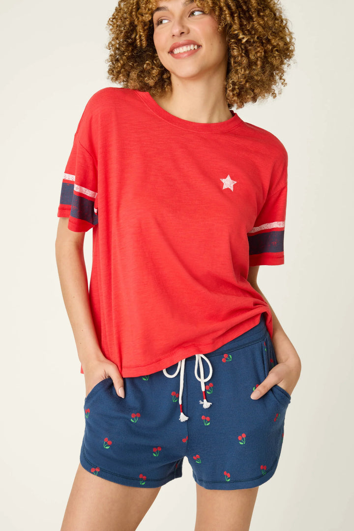 P.J. Salvage Star Spangled Summer True Scarlet Short Sleeve Top