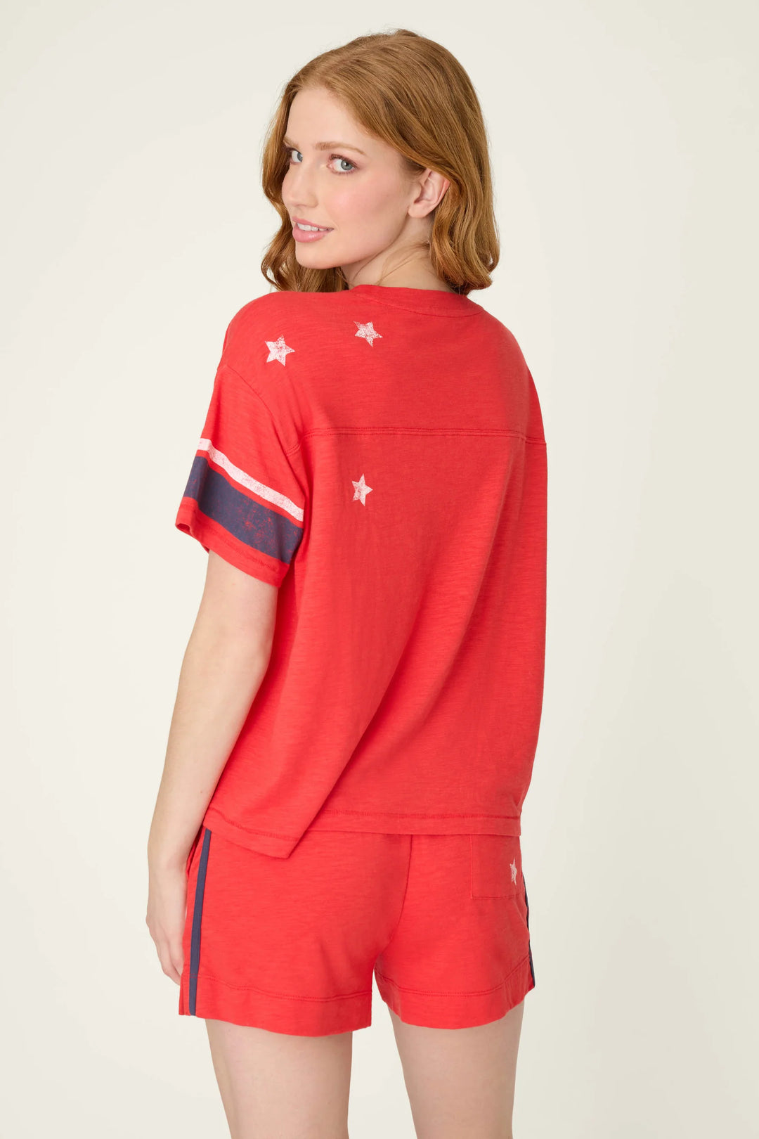 P.J. Salvage Star Spangled Summer True Scarlet Short Sleeve Top