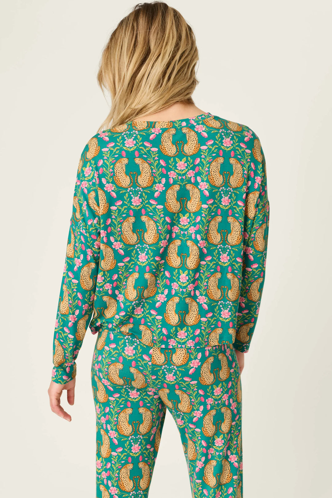 P.J. Salvage Cheetah Bonita Dreams Cheetah Print Long Sleeve Top