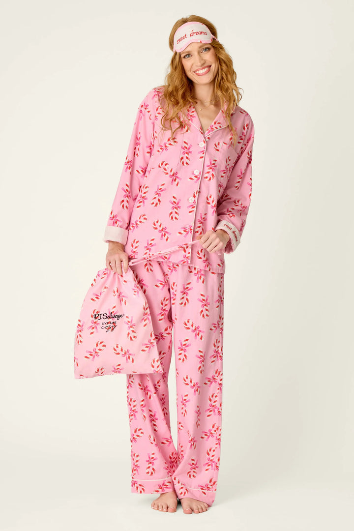 P.J. Salvage Sweeter Than Sugar Candy Cane Print 4-Piece PJ Set