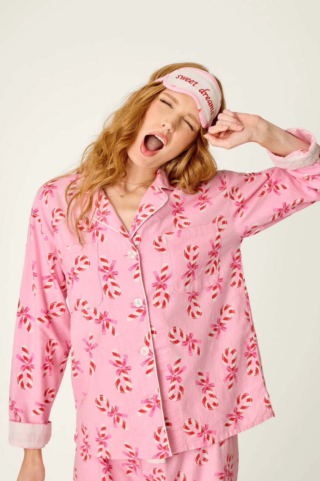 P.J. Salvage Sweeter Than Sugar Candy Cane Print 4-Piece PJ Set