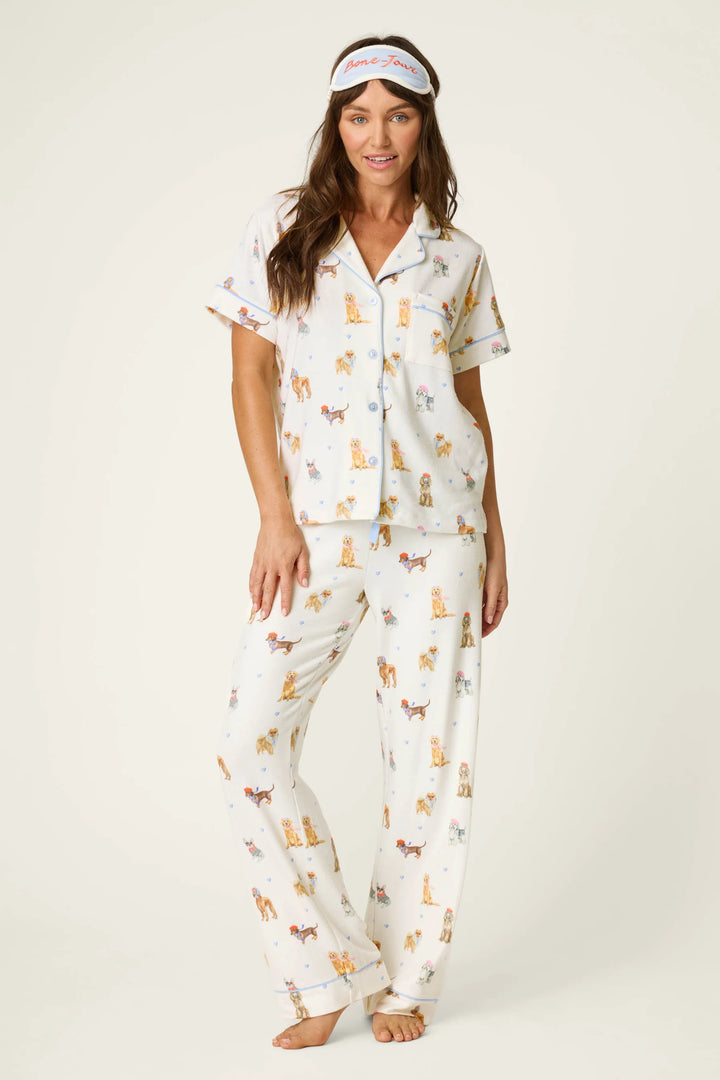 P.J. Salvage Meet Me in Pawris Dog Print 3-Piece PJ Set