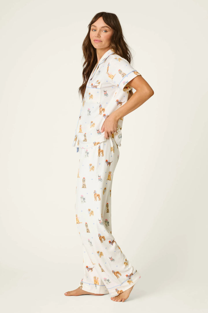 P.J. Salvage Meet Me in Pawris Dog Print 3-Piece PJ Set