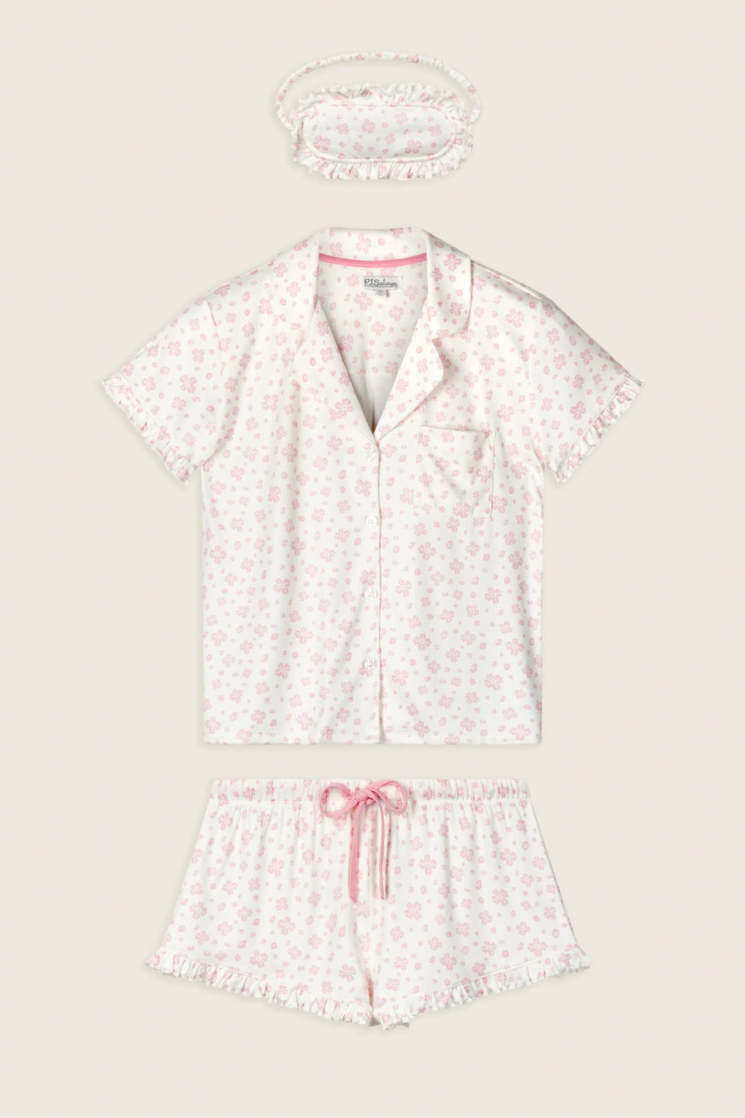 P.J. Salvage Pretty Petals Sweet Pink Floral Print 3-Piece PJ Set