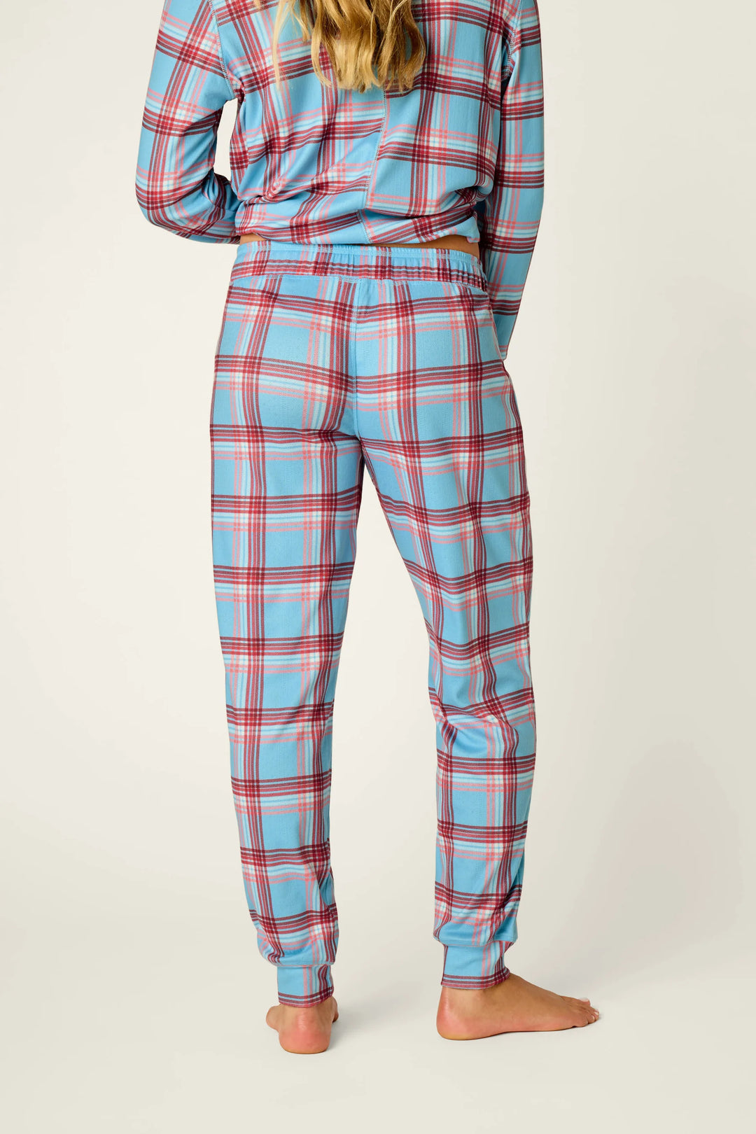 P.J. Salvage Plaid About You Blue & Red Plaid Print Jogger Pajama Pants