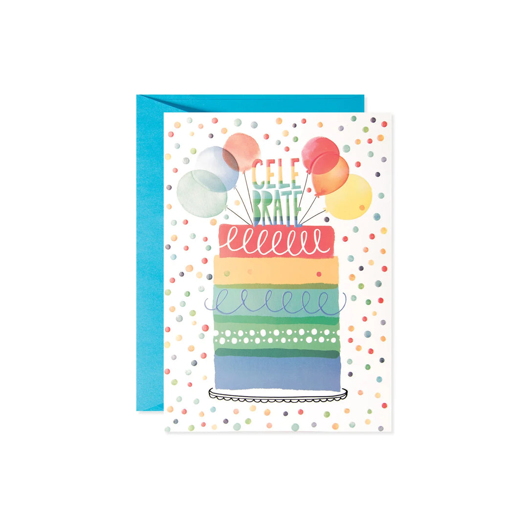 Rainbow Celebrate Cake Greeting Card