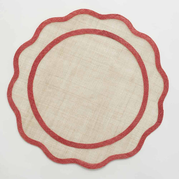 Red Scalloped Rice Paper Placemat