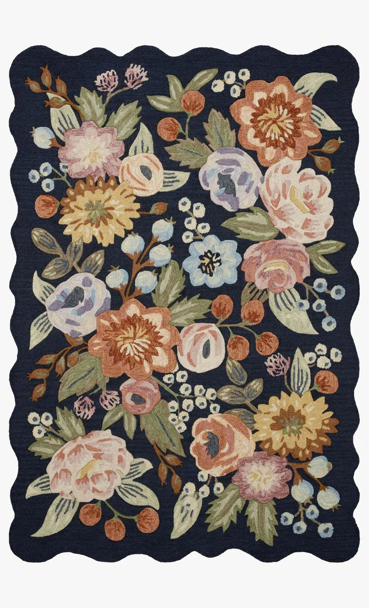 Rifle Paper Co x Loloi Vintage Blossom Navy Rug