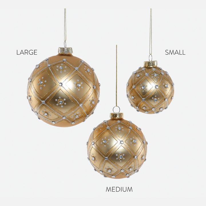 Gold Jeweled Glass Ornament