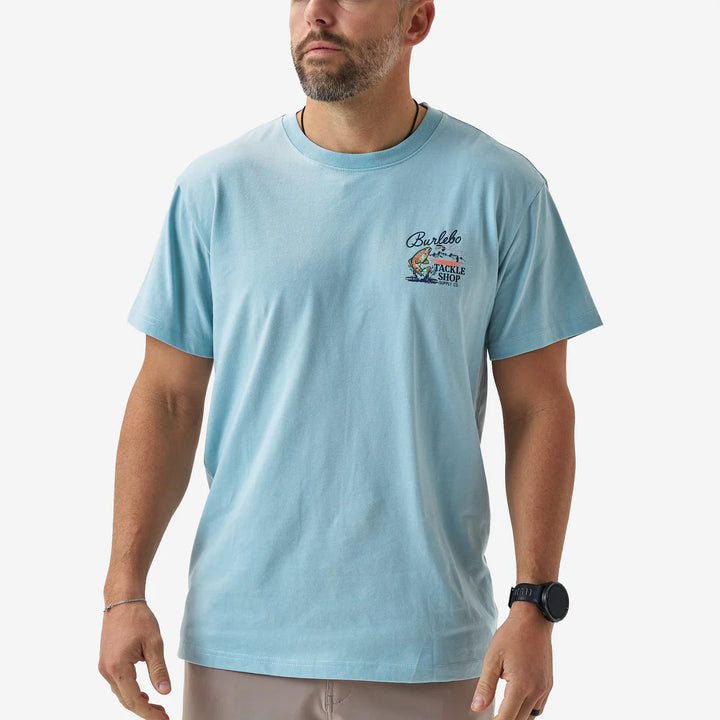 Burlebo Men's Sky Blue Tackle Shop Tee Shirt