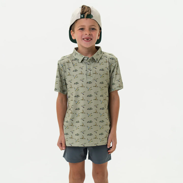 Burlebo Kid's Green Flying Ducks Performance Polo