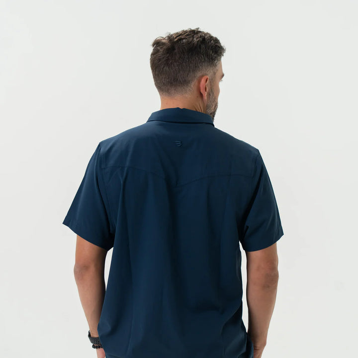 Burlebo Navy Performance Western Shirt