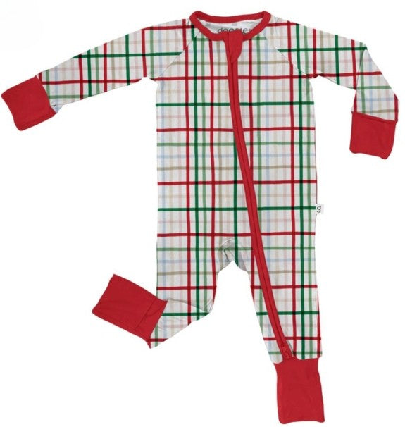 Goosies Kid's Zip Pajama Festive Plaid