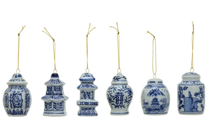 Stoneware Ginger Jar Ornament Assorted Styles