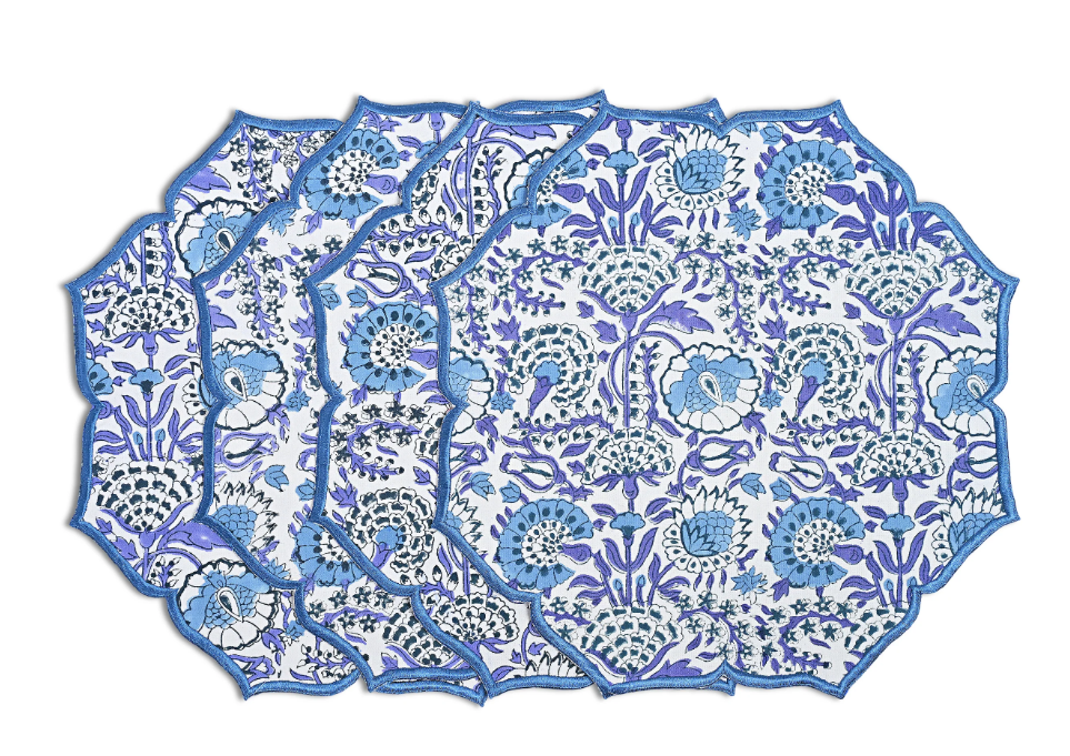 Cotton Print Club Embroidered Scalloped Placemat