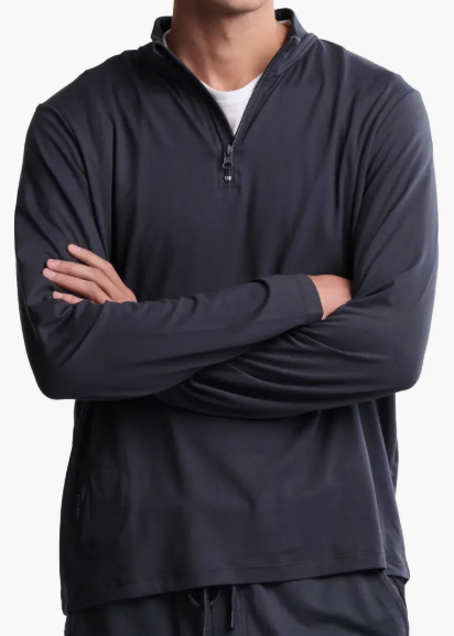 Barefoot Dreams Malibu® Butterchic Half Zip Sweatshirt Indigo