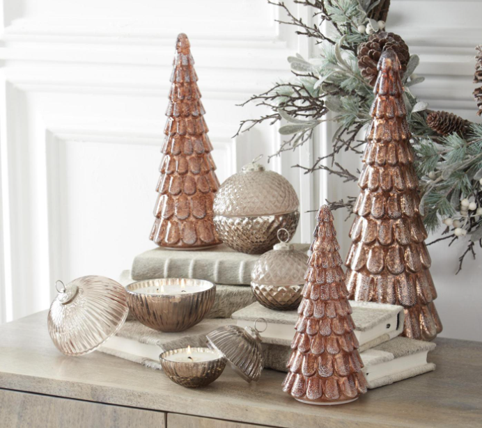 Copper Led Mercury Glass Tree