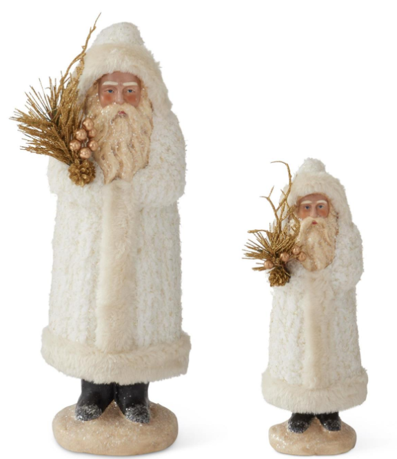 White Fleece Coat Santa