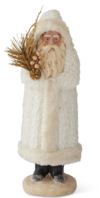 White Fleece Coat Santa