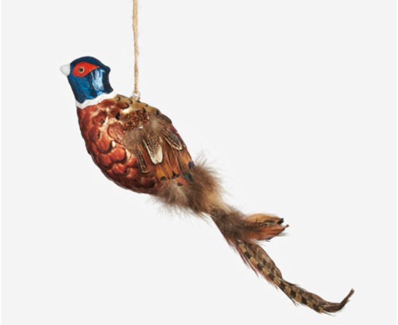 Glass Pheasant Ornament