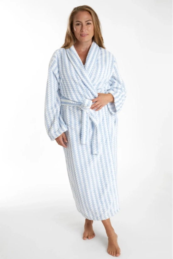 Annie Selke Bubble Stripe Fleece Robe