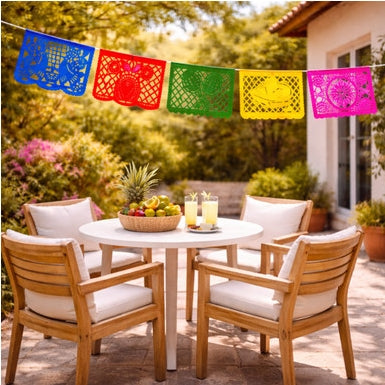 Large Multicolor Plastic Picado Banner