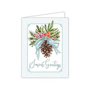 Seasons Greeings Christmas Citrus Pine Cone Greeting Card