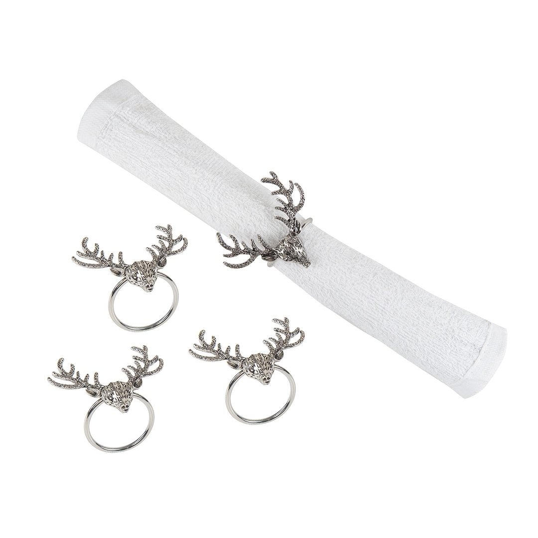Silver Deer Head Napkin Ring