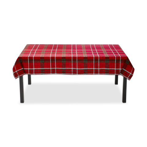 Sleigh Ride Holiday Plaid Tablecloth - Red