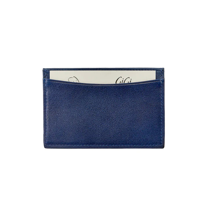 Slim Design Card Case -  Blue Traditional Leather